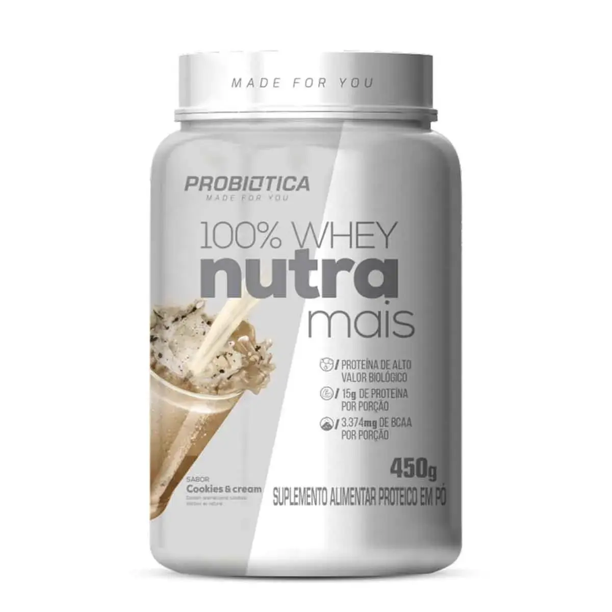 Suplemento Alimentar 100% Whey Nutra Mais Cookies & Cream 450g