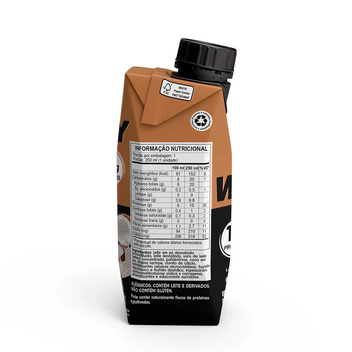 Piracanjuba Whey Zero Lactose Coco 250ml