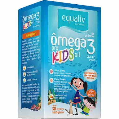 Ômega 3 Equaliv Pro Kids Oil sabor Laranja 30 cápsulas mastigáveis