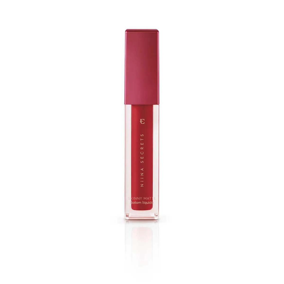 Batom Líquido Niina Secrets Skinny Matte Vermelho Hibisco 5ml