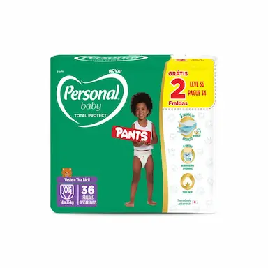Fralda Personal Baby Total Protect Pants XXG 36 Unidades