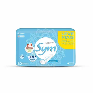 Protetor Diário Sym Sem Abas e Sem Perfume 60 Unidades