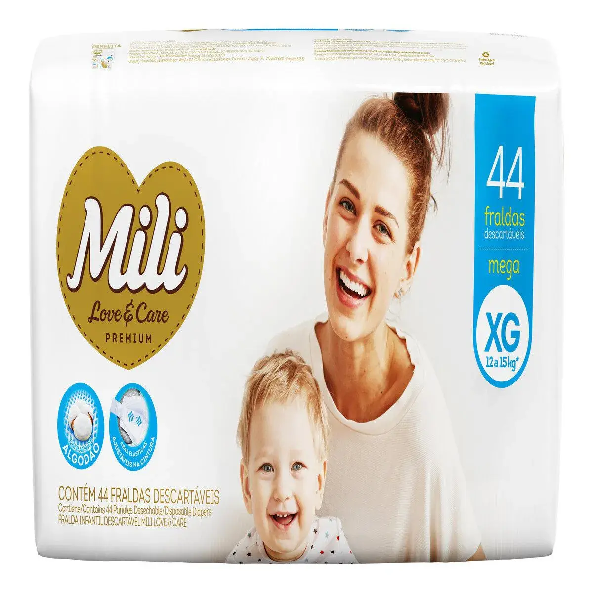 Fralda Infantil  Mili Lovecare Premium Mega XG 44 Unidades