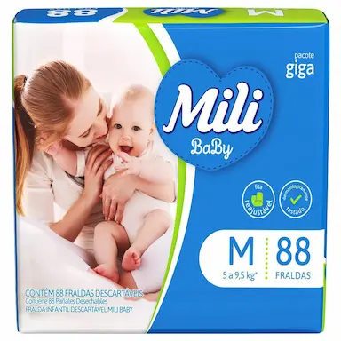 Fralda Infantil Mili Baby Giga M 88 Unidades