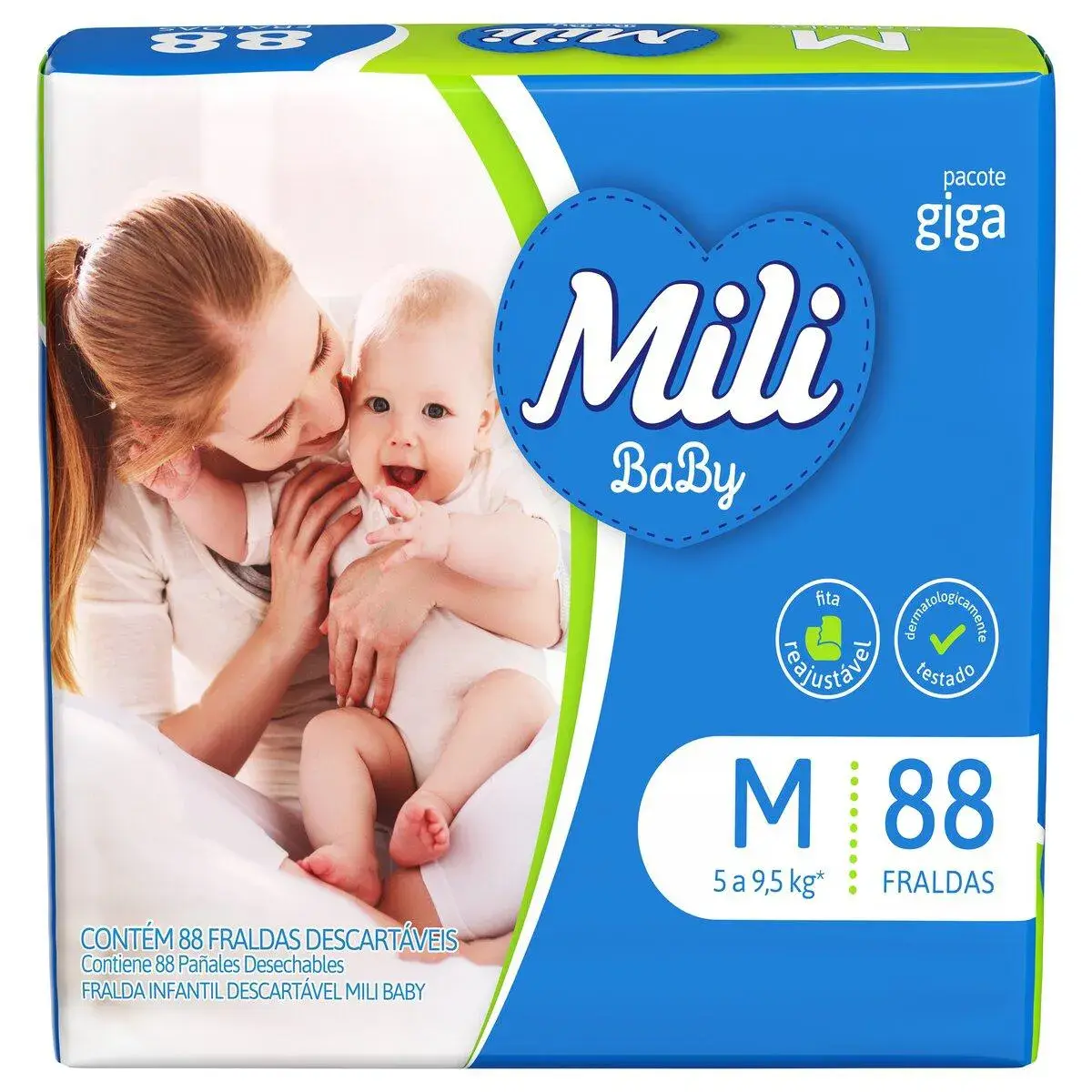 Fralda Infantil Mili Baby Giga M 88 Unidades
