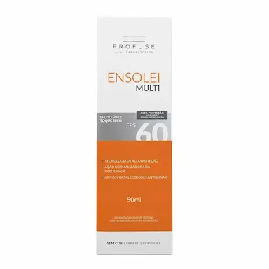 Emulsão Facial Multifuncional Ensolei Multi FPS 60 Toque Seco Efeito Mate Sem Cor 50ml