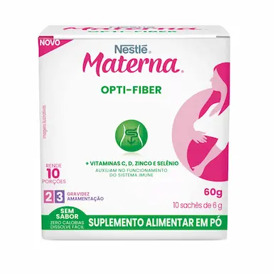 Suplemento Alimentar Nestlé Materna Opti-Fiber 10 sachês de 6g cada