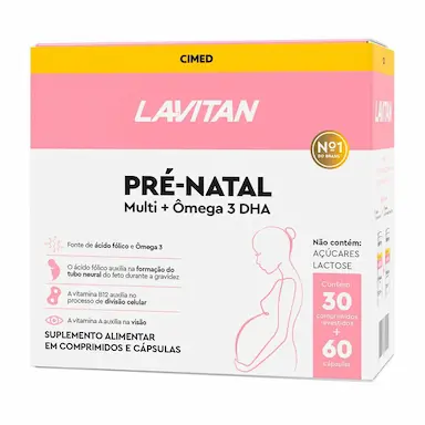 Kit Lavitan Pré-Natal Multi 30 comprimidos + Ômega 3 DHA 60 cápsulas