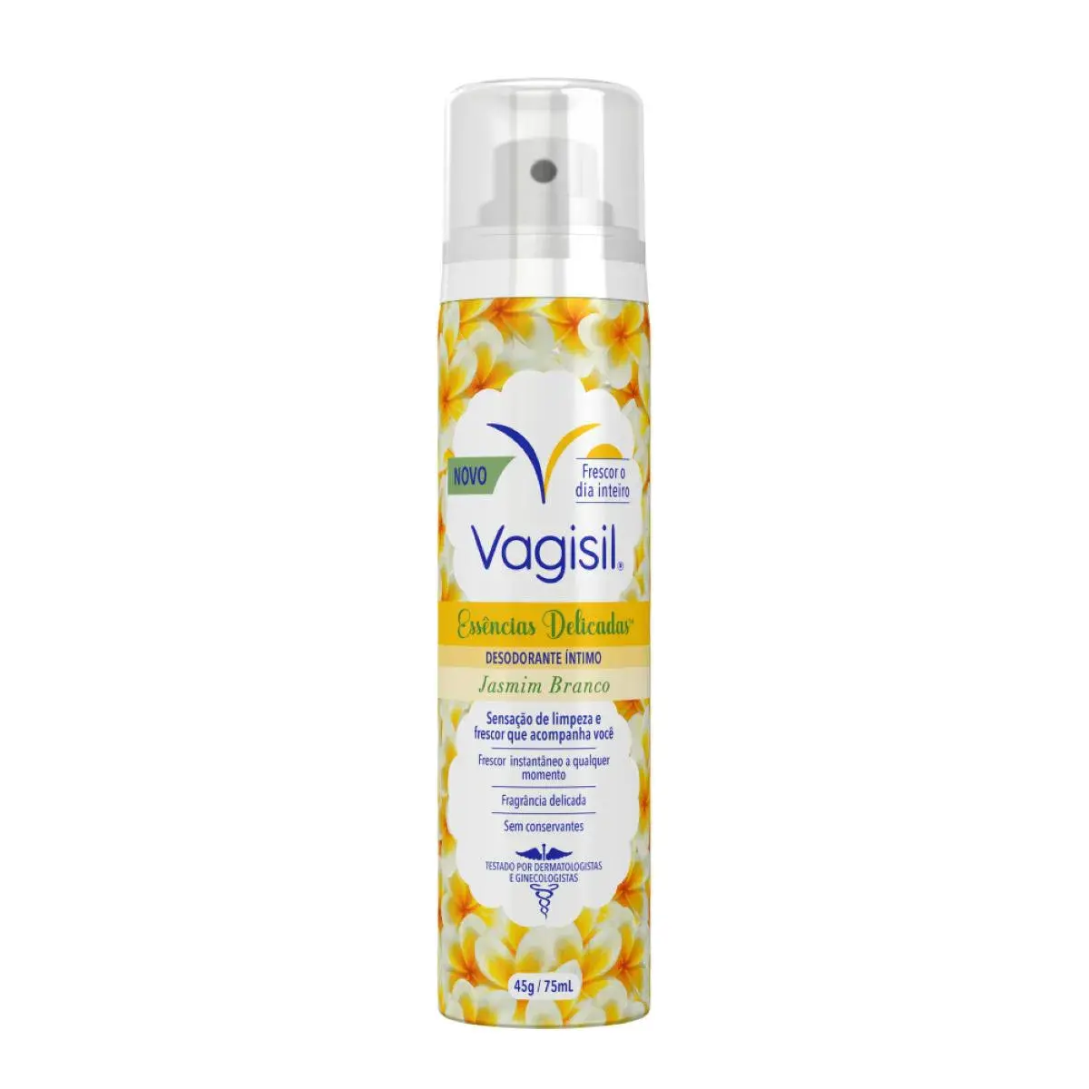 Desodorante Íntimo Vagisil Essências Delicadas Jasmim Branco 75ml