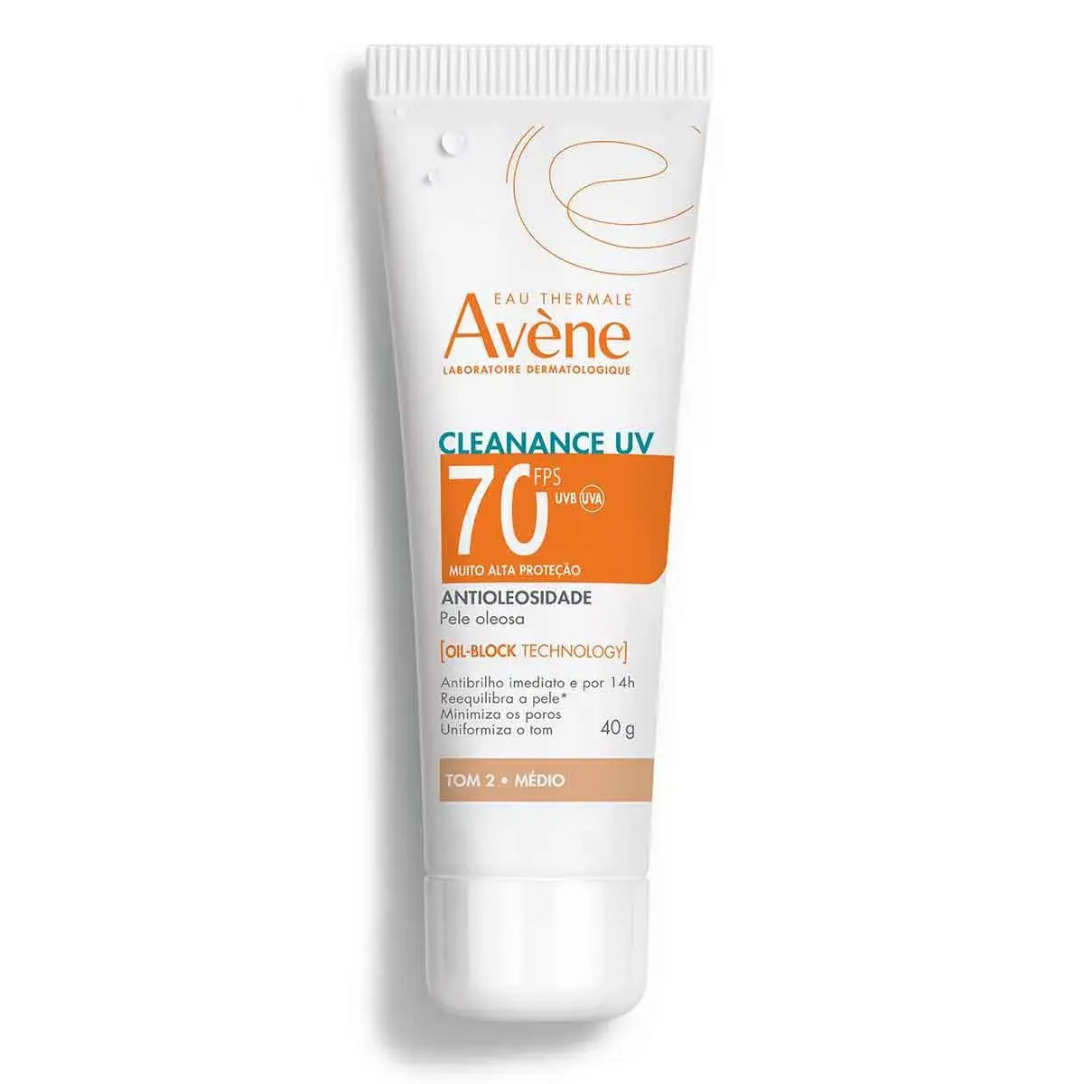 Protetor Solar Facial Avène Cleanance UV Antioleosidade FPS 70 Cor Tom 2 - Médio 40g