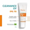 Protetor Solar Facial Avène Cleanance UV Antioleosidade FPS 70 Cor Tom 2 - Médio 40g