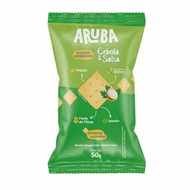 Biscoito Aruba Salgado Sabor Cebola e Salsa 50g