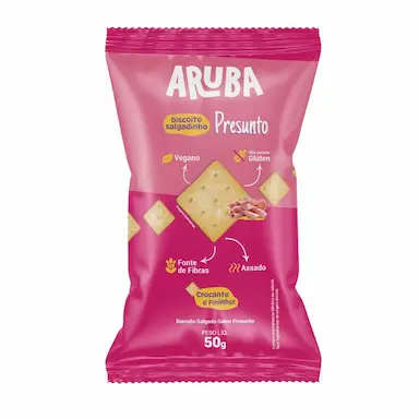 Biscoito Salgado Aruba Sabor Presunto 50g
