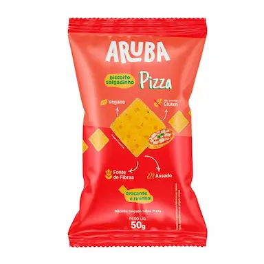 Biscoito Aruba Salgado Sabor Pizza 50g