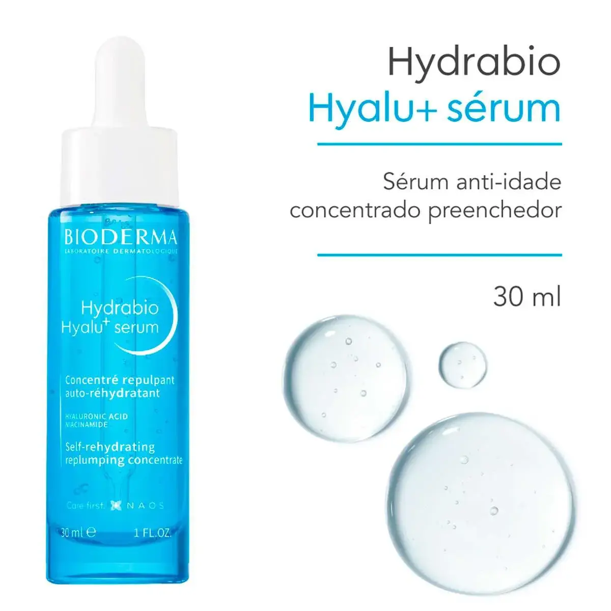 Sérum Facial Anti-Idade Preenchedor Bioderma Hydrabio Hyalu+ Serum Pele Desidratada 30ml