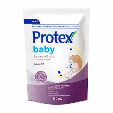 Refil Sabonete Líquido Infantil Protex Baby da Cabeça aos Pés Lavanda 180ml