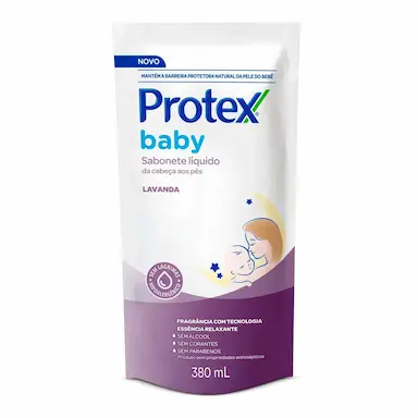 Refil Sabonete Líquido Infantil Protex Baby da Cabeça aos Pés Lavanda 380ml
