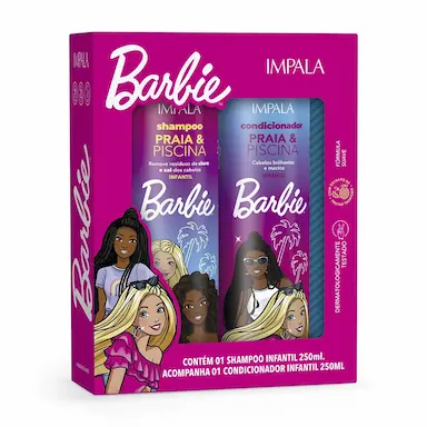Kit Impala Barbie Praia e Piscina Shampoo + Condicionador 250ml cada