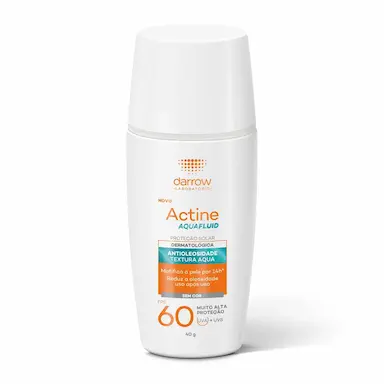 Protetor Solar Facial Darrow Actine Aquafluid FPS 60 Sem Cor 40g