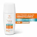 Protetor Solar Facial Darrow Actine Aquafluid FPS 60 com Cor Tom Claro/Médio 40g