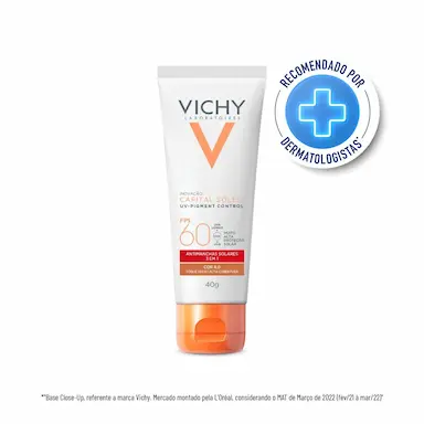 Protetor Solar Facial Vichy UV Pigment Control FPS60 com cor 4.0 - 40g