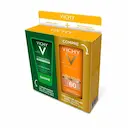 Kit Vichy Protetor Solar Idéal Soleil Clarify Média FPS 60 40g + Gel de Limpeza Profunda Normaderm 50g