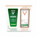 Kit Vichy Protetor Solar Facial Idéal Soleil UV-Purify FPS 70 40g + Gel de Limpeza Profunda Normaderm 40g
