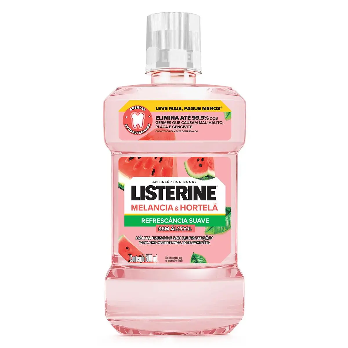 Enxaguante Bucal Listerine Melancia & Hortelã Sem Álcool 500ml