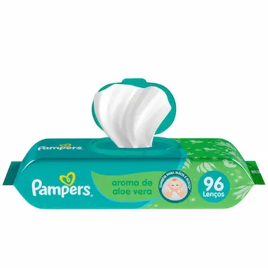 Lenço Umedecido Pampers Aroma de Aloe Vera 96 unidades