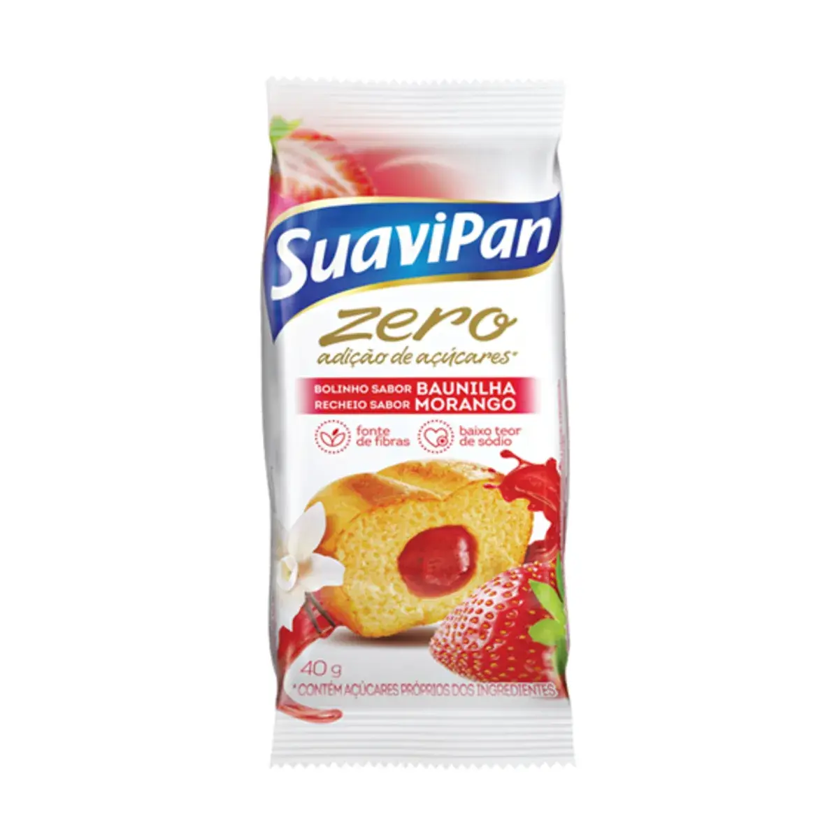 Bolinho Suavipan Zero Baunilha com Morango 40g