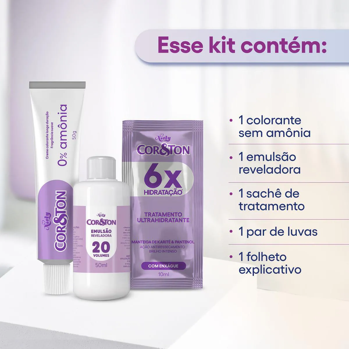 Tintura Cor&Ton Niely 0% Amônia 3.0 Castanho Escuro