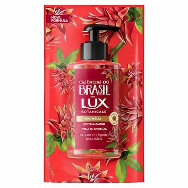 Refil Sabonete Líquido para as Mãos Lux Botanicals Essências do Brasil Bromélia 240ml