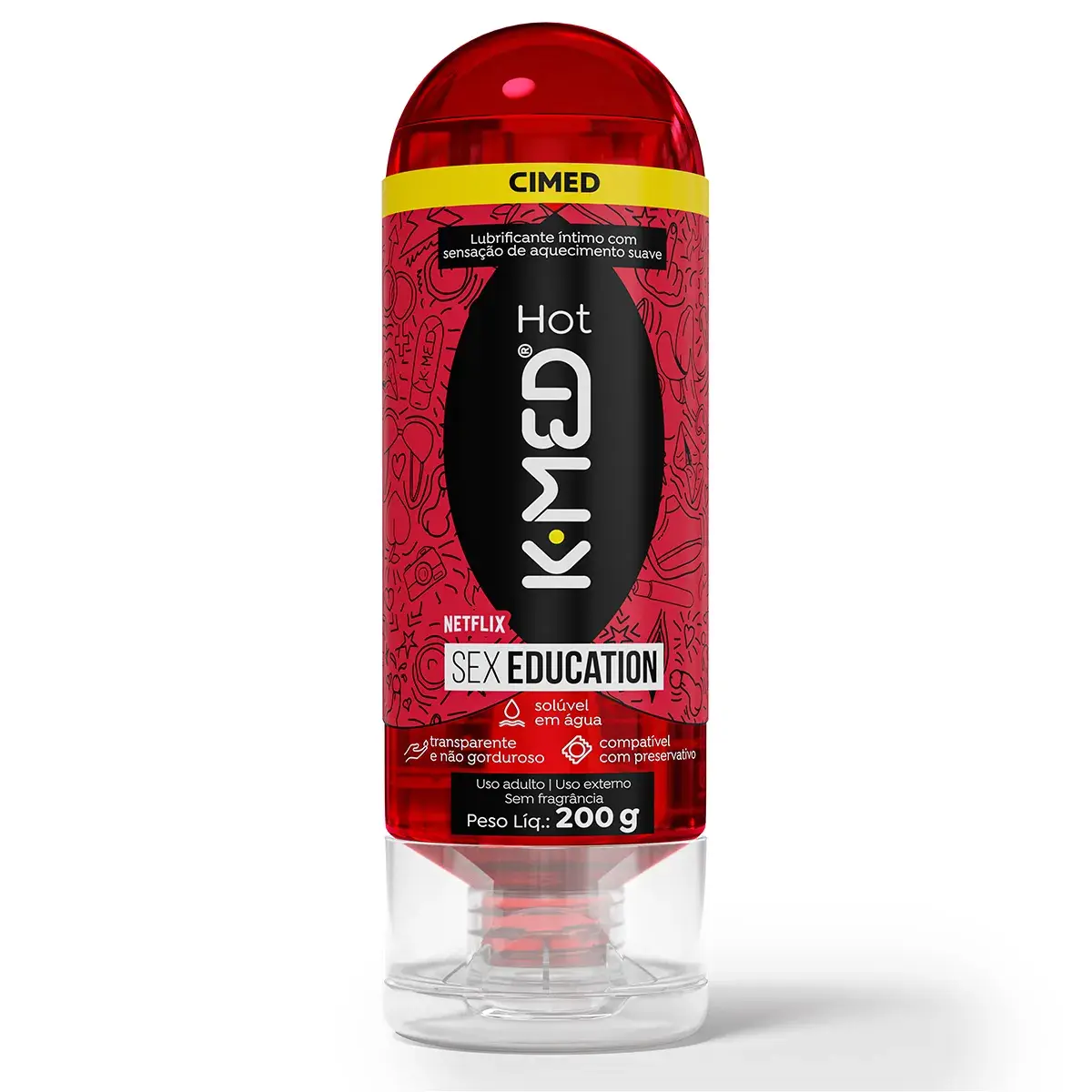 Gel Lubrificante K-Med Hot Sex Education 200g