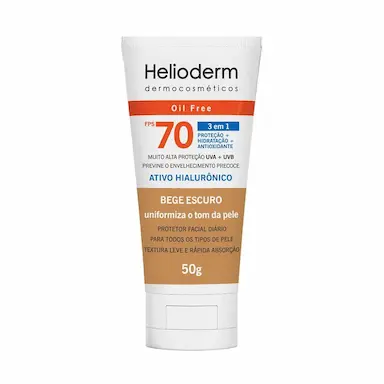 Protetor Facial Helioderm FPS70 Bege Escuro 50g