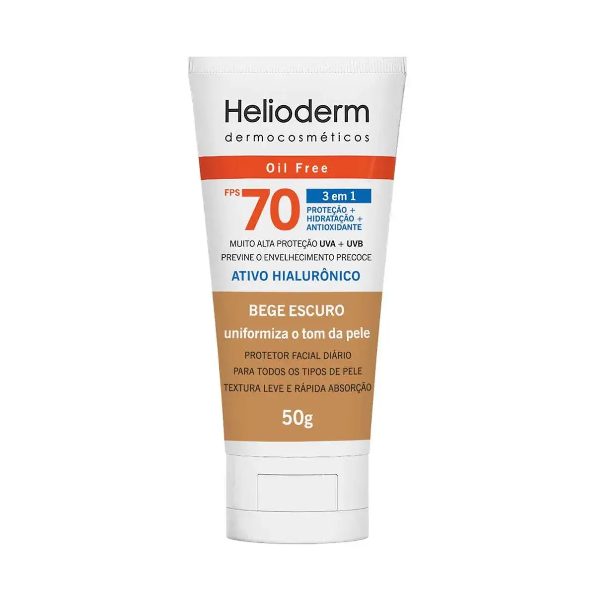 Protetor Facial Helioderm FPS70 Bege Escuro 50g