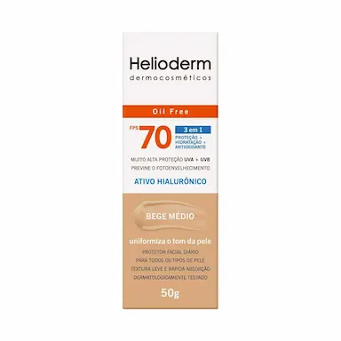 Protetor Facial Helioderm FPS70 Bege Médio 50g