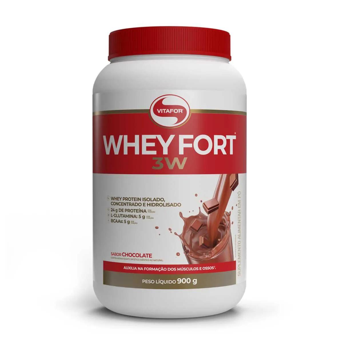 Whey Protein Vitafor Whey Fort Isolado e Concentrado Chocolate 900g