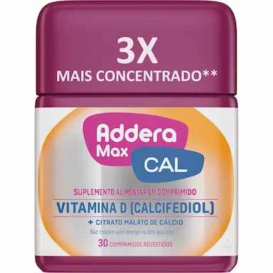 Suplemento Alimentar Addera Max Cal Vitamina D 30 Comprimidos