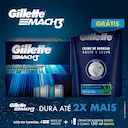 Kit Carga para Aparelho de Barbear Gillette Mach3 4 unidades + Creme de Barbear Proteção e Conforto 150ml