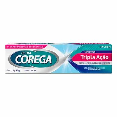 Creme Fixador de Dentadura Ultra Corega Tripla Ação Sem Sabor 40g