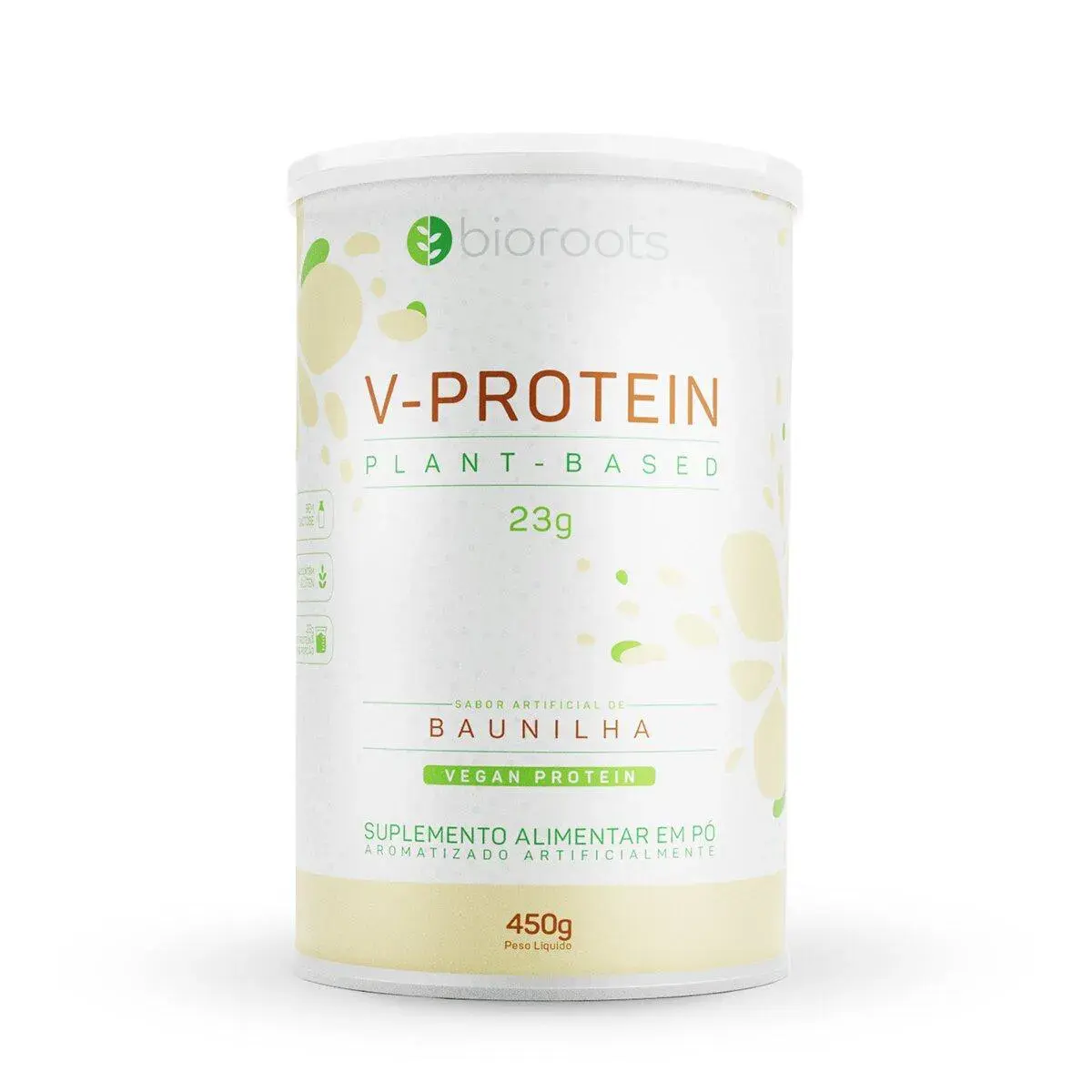 Suplemento Alimentar de Proteína Bioroots V-Protein Baunilha 450g