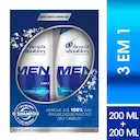 Shampoo de Cuidados com a Raiz Head & Shoulders Men 3 em 1 2 unidades de 200ml
