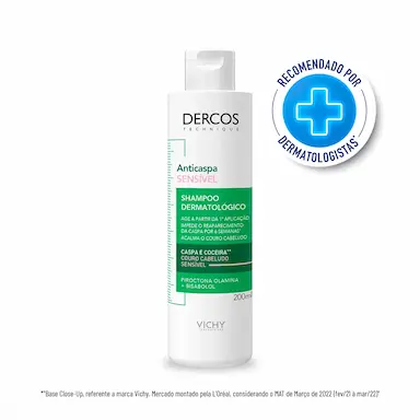 Shampoo Anticaspa Vichy Dercos Couro Cabeludo Sensível com 200ml