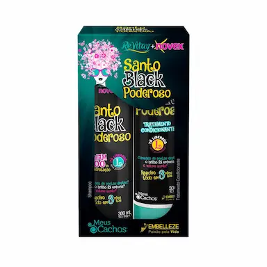 Kit Novex Vitay Santo Black Poderoso Shampoo + Tratamento Condicionante com 300ml cada