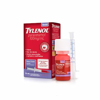 Tylenol Paracetamol Bebê 100mg/ml Suspensão Oral Sabor Frutas 15ml