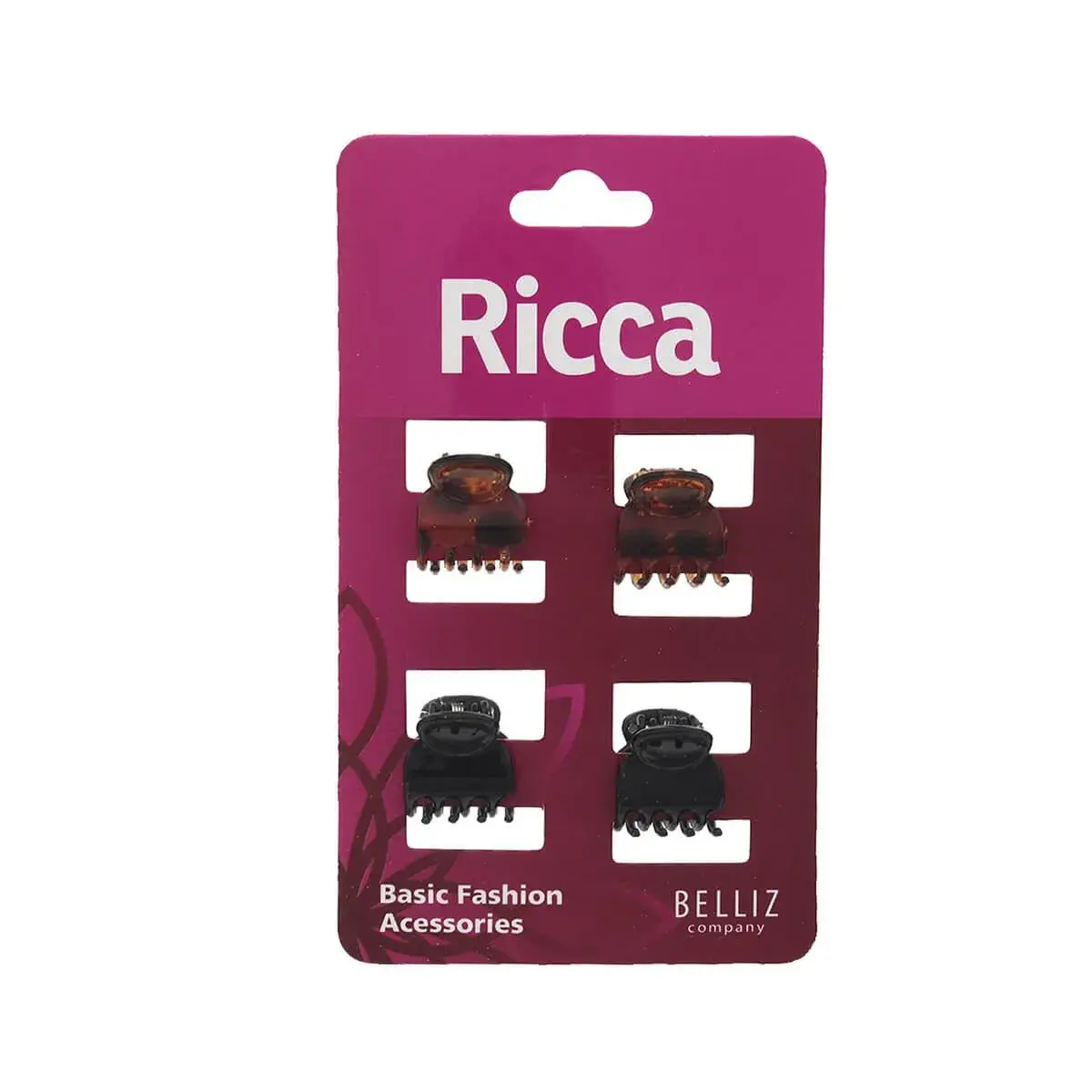 Mini Piranha de Cabelo Ricca com 4 unidades