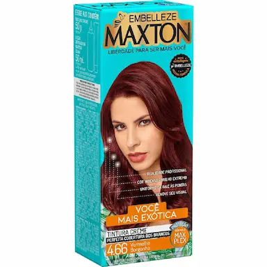 Kit Coloração Maxton Vermelho Borgonha 4.66 com 1 Unidade