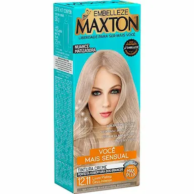 Kit Coloração Maxton Louro Platina Cinza 12.11 com 1 unidade