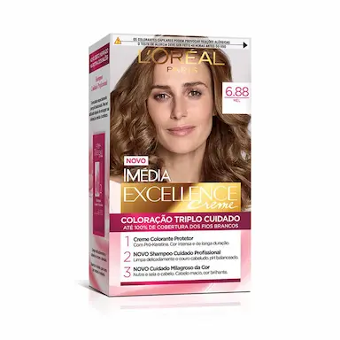 Tintura Permanente Imédia Excellence Creme 6.88 Mel Tabaco com 1 Unidade