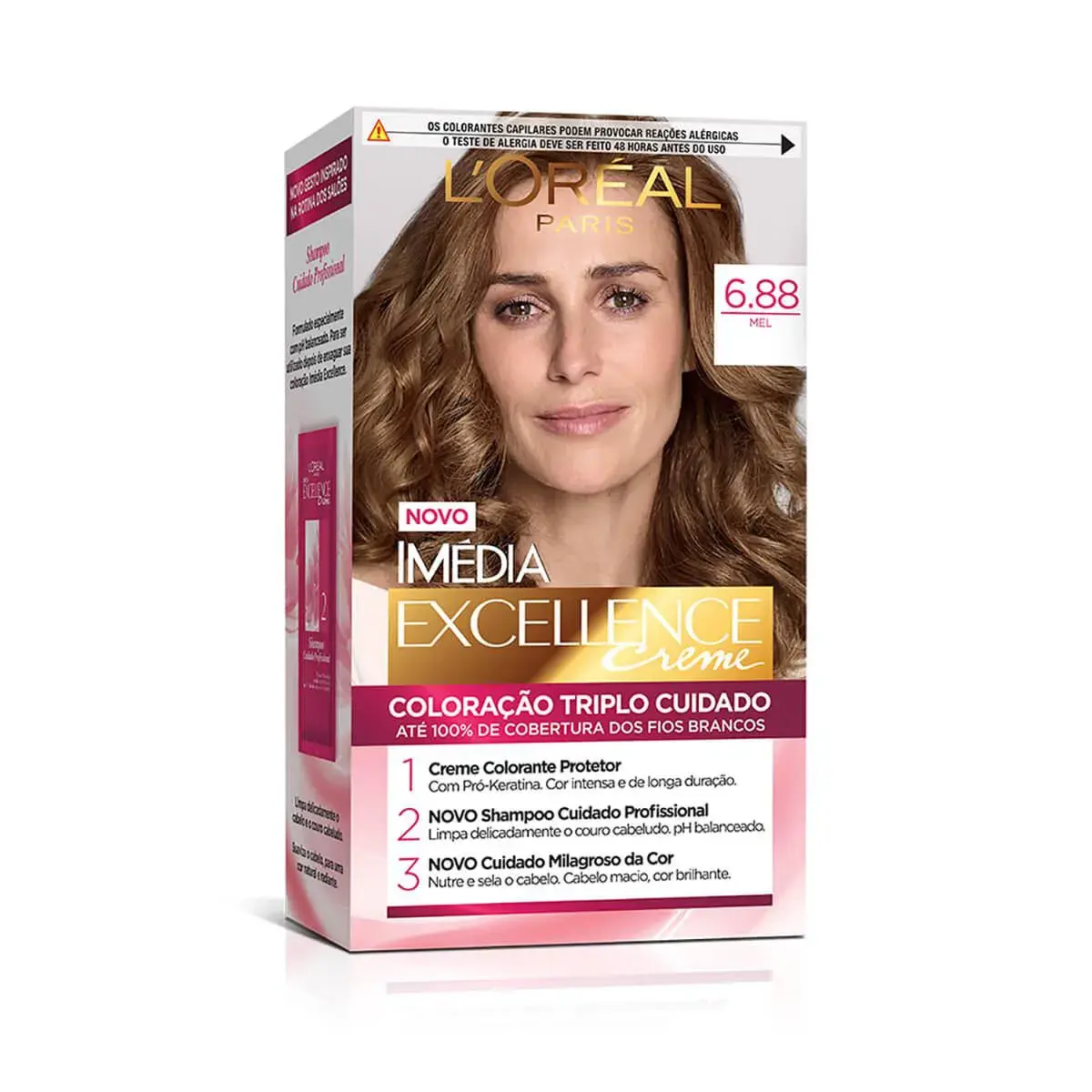 Tintura Permanente Imédia Excellence Creme 6.88 Mel Tabaco com 1 Unidade
